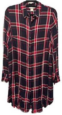 H&M Hemd  Bluse Flanellhemd Karohemd   46 ( evt 42 44 oversized) blau rot