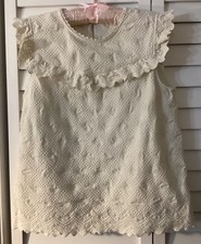 Paris Atelier Other Stories Women's Sleeveless Eyelet Top Ruffle Collar Sz 8
