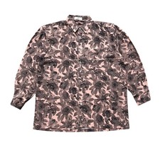 Balenciaga Sports Paris Vintage Rose Print Button Up Shirt Salmo Black Oversized