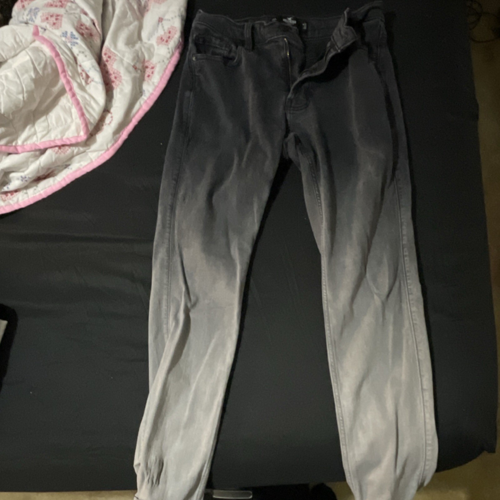 Hollister Men's Skinny Jeans Black Gray Advanced Stretch Denim 5-Pocket Solid