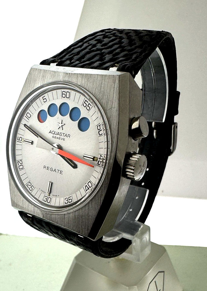 レカルカ AQUASTAR GENEVE REGATE RARE WATCH LEMANIA SWISS MADE CAL 1345 70'S