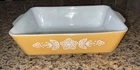 Vintage Pyrex Gold Butterfly Milk Glass Ovenware Refrigerator Dish 1.5 qt. #0503
