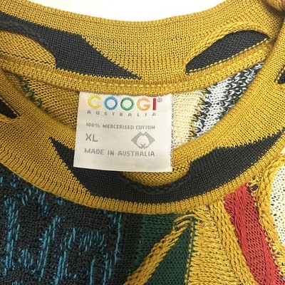 Coogi Australia 3D Knit Sweater XL Multicolor Mercerized Cotton