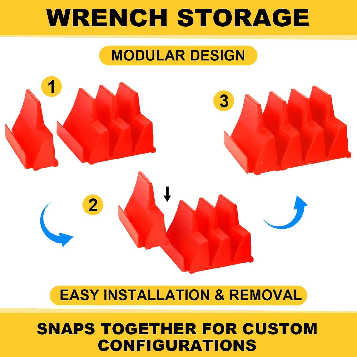 80 Slot Magnetic Wrench Organizer - Portable Tool Storage Shelf Storage tools US