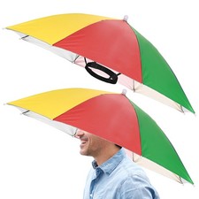 2 Pcs 26" Headband Umbrella Hat Hands Free Umbrella Cap for Outdoor Watermelon 