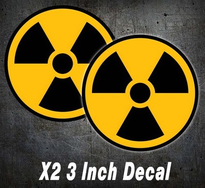 X2 Radioactive 3 Inch Biohazard Radiation Symbol Nuclear Sticker Decal Car Truck