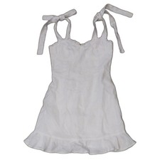 Reformation White Mini Dress Ruffle Women's Size 6