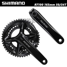 Shimano 105 R7100 Crankset 12-Speed 165mm 50/34T Compact Crank Black New-O Shimano 105 R7100 Crankset 12-Speed 165mm 50/34T Compact Crank Black New-O