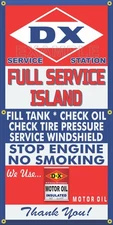 DX GAS STATION PUMPS FULL SERVICE ISLAND OLD SIGN REMAKE BANNER ART SIZE OPTIONS