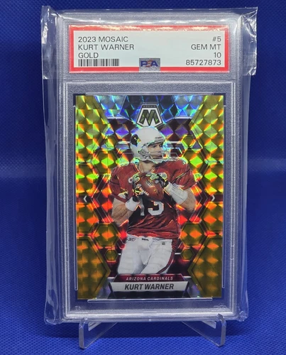Panini 2023 Mosaic Kurt Warner Gold #5 Arizona Cardinals PSA 10 09/10