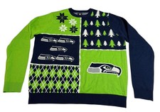 Seattle Seahawks XXL NFL Football Ugly Christmas Holiday Winter Sweater 2XL