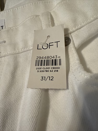 Jeans Loft Vita Alta Ragazzo Donna Pantalone Denim Bianco Taglia 31/12 Nuovo con etichette - Foto 5 di 5