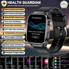 Herren Smartwatch Uhr mit EKG PPG Blutdruck Körperanalyse Gesundheit HD Anruf