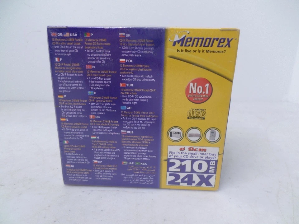 Memorex 10 Pack Pocket CD-R in Jewel Cases (210MB/24Min./ 24x Multi Speed) NEW - Image 3 of 4