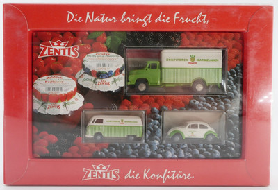 Brekina 1:87 Sondermodell A.S.S Set VW T1 T1a Käfer MAN LKW Zentis 1995 9032 OVP