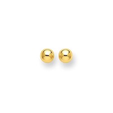14k Yellow Gold Polished Round Stud Earrings 3mm
