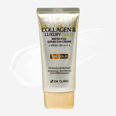 3W Clinic Collagen & Luxury Gold Water-Full Serum Sun Cream SPF50+ PA++++ 50g