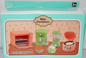 Dollhouse Miniature Set KITCHEN APPLIANCES Blender Coffee Pot Microwave 14 pcs