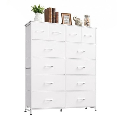 Dresser Storage with 12 Fabric Drawer&Sturty Metal Frame&Wood Top for Livingroom
