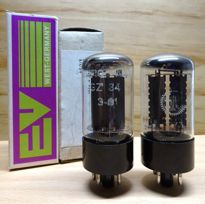 Pair: MULLARD GZ34 | über 100%   NOS Tubes Röhren Gleichrichter Blackburn
