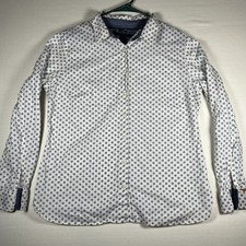 Tommy Hilfiger Men s L Classic Fit White/Blue Square Long Sleeve Shirt