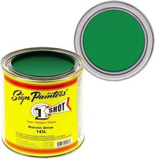 1 Shot Lettering Enamel Process Green 143L   4oz Pinstriping Paint