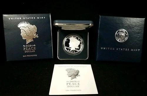 2024 S Peace Silver Dollar Proof Coin - 24XL - OGP & COA 24XL