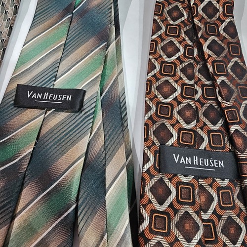 Van Heusen Lot of 10 Silk Mens Ties Silk Polyester Patterned Striped READ - Picture 13 of 15