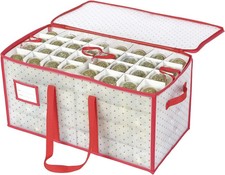 Christmas Ornament Storage Box for 128 Ornaments with Dual Zipper Closure