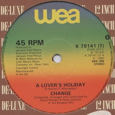 Change - A Lover's Holiday - UK 12'' Vinyl - 1980 - WEA