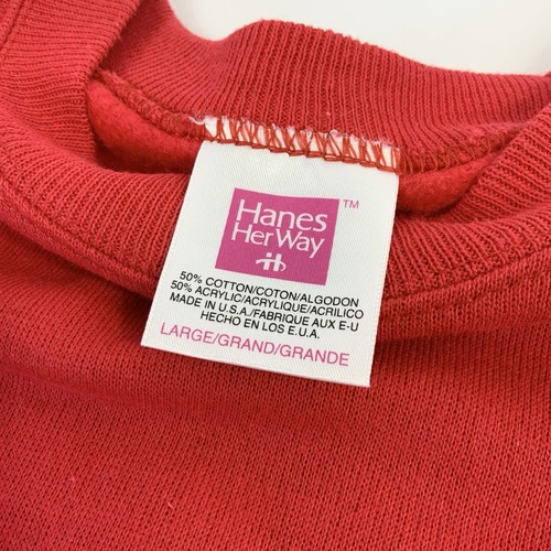 Vintage Hanes Her Way Rustic Granny Core Crewneck Sweatshirt Women’s Large Red - Picture 2 of 5