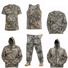 Image of MENS CAMOUFLAGE PRINTED JUNGLE T-SHIRT REALTREE CAMO PRINT LONG SHORT TOP S-5XL