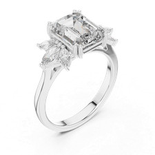 Emerald 7pc/3.58 Ct Twisted Pav ? Bague Odalia en laboratoire, diamant cultiv...