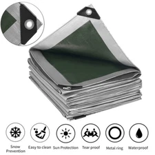 Waterproof Protective Tarpaulin MultiPurpose Pergola Cover w/Grommets Patio Yard