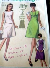 LOVELY VTG 1960s DRESS Sewing Pattern 14/34