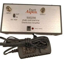 Eagle Aspen 500256 25dB UHF/VHF/FM Distribution Amplifier (Silver)