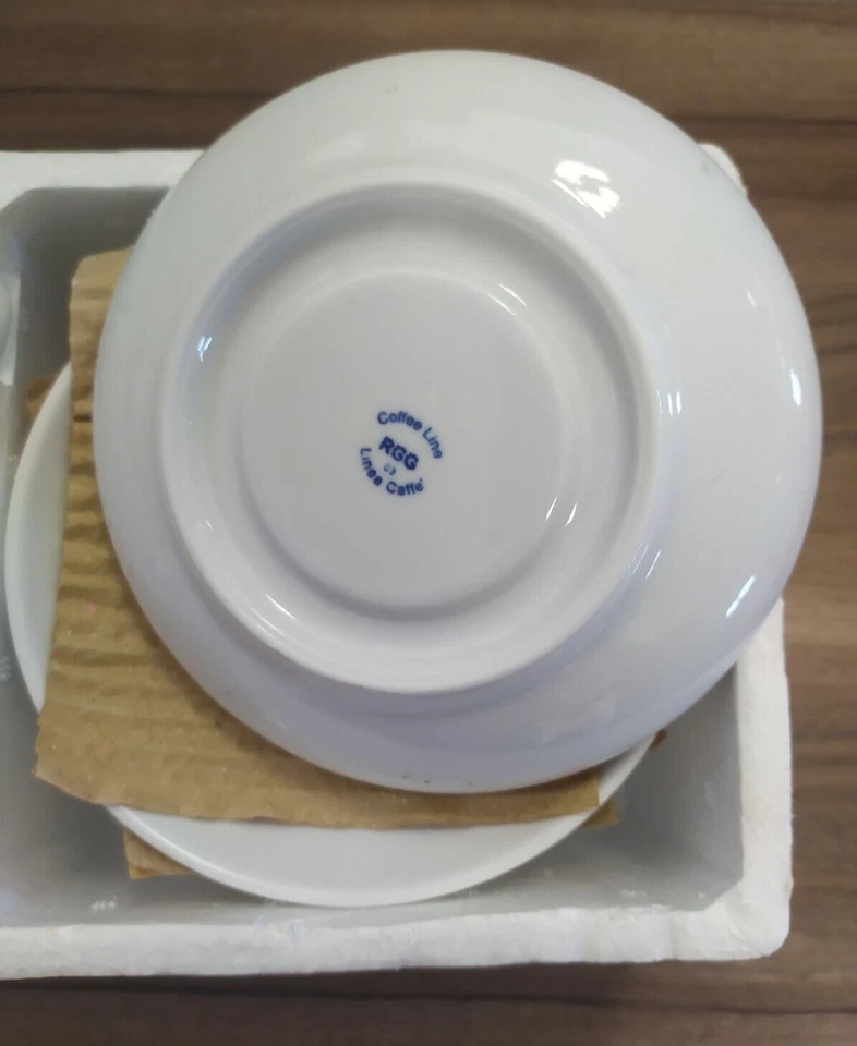 Set 6 Tazze Da Colazione Cappuccino Con Piattino RGG Coffee Line Porcellana - Immagine 2 di 4