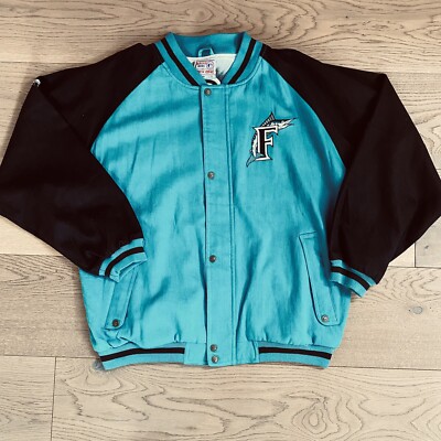 Apex One Vintage 90's Y2K Florida Marlins Baseball MLB Jacket Men's LG Mint Rare