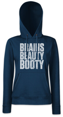 Brains Beauty Booty Damen Hoodie Sweatshirt
