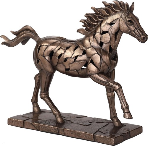 Figurina scultura leggera illuminazione cavallo al galoppo design 8 7/8 pollici - Foto 3 di 7