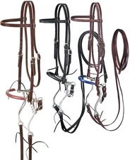 Browband Headstall - Reins - Curb Chain and Hackamore Set - 3 Color Choices