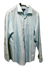 Alfani Mens Dress Shirt Teal Size Large Regular Fit 60