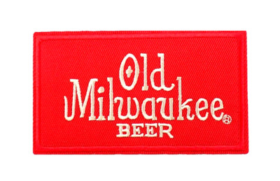 OLD MILWAUKEE BEER EMBROIDERED PATCH IRON/SEW ON 4''x 2-3/8'' AMERICAN LAGER, CAN