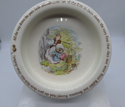 Wedgwood Beatrix Potter Bowl Mrs Tiggy Winkle Porridge Cereal Bowl Peter Rabbit