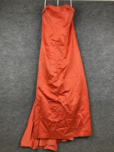David's Bridal Size 10 Style 8126 Strapless Orange Formal Prom Bridesmaid Dress