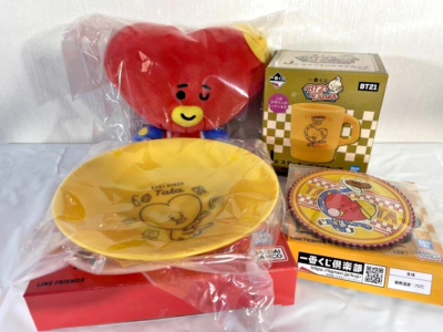 BTS BT21 TATA official Set Stuffed toy Plush doll plate Mug