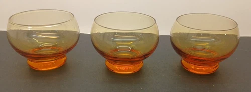 Vintage Amber Italian Glass Brandy Glasses