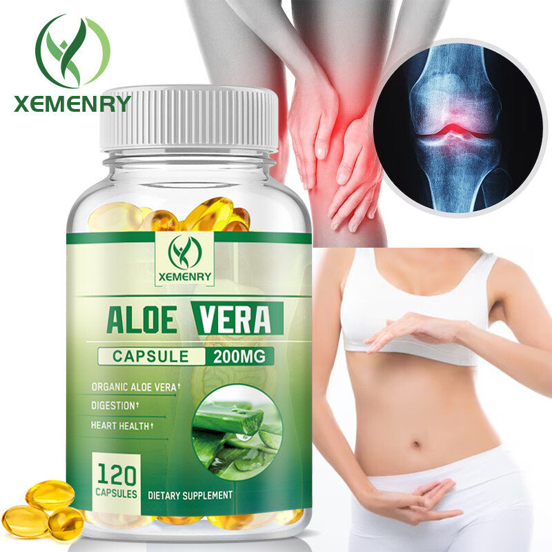 Cápsulas de aloe vera 200 mg - limpieza de desintoxicación, apoyo digestivo, alivio de la hinchazón