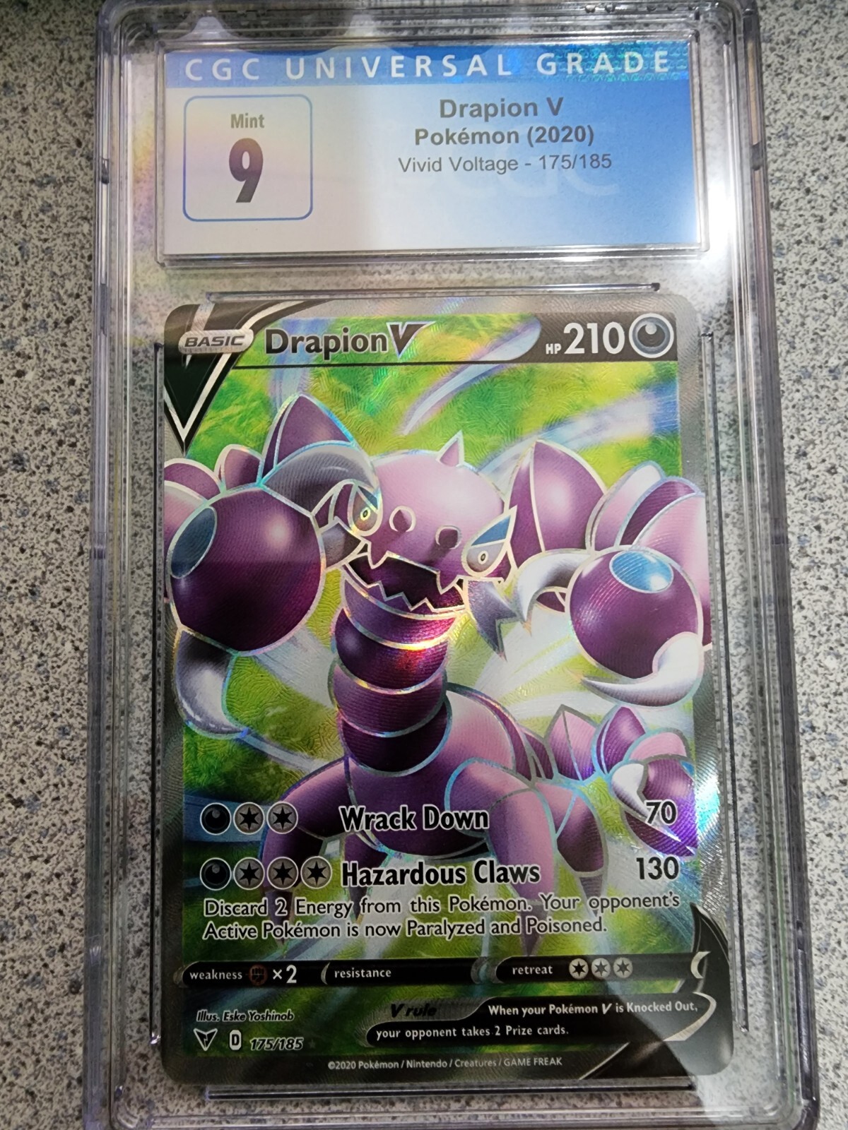 Pokémon TCG Drapion V Vivid Voltage 175/185 Holo Full Art GRADED 9 MINT