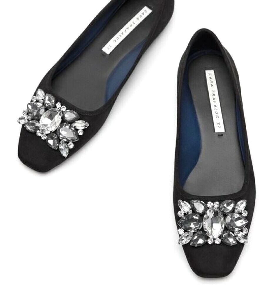 zara crystal flats